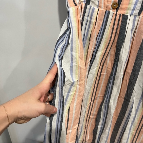 Free People Lilah Multi Striped Pleated Midi Dress - Picture 8 of 13